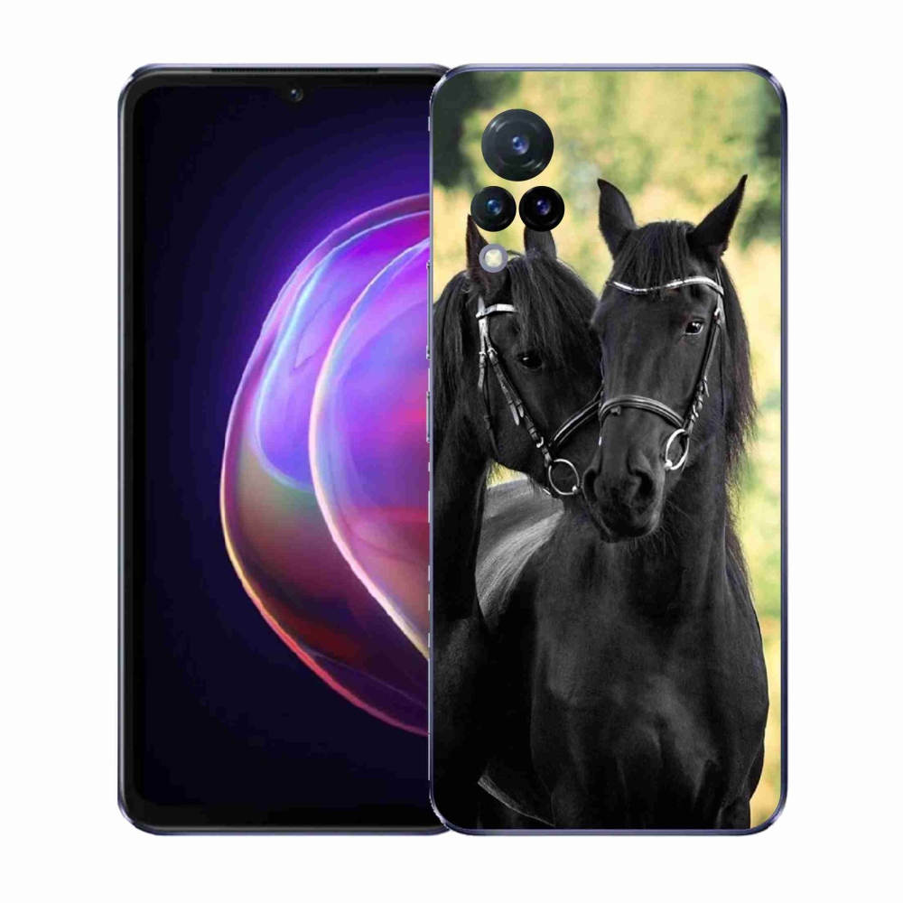 Gél borítás mmCase a Vivo V21 4G/5G-n - két fekete ló