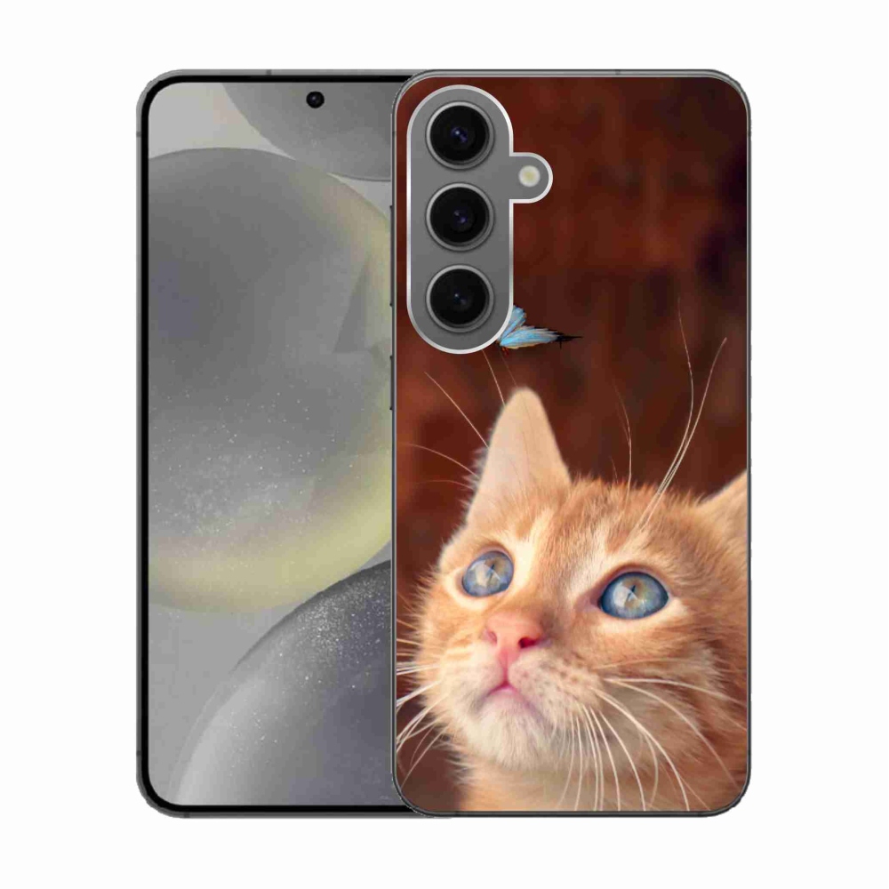 Gél borítás mmCase Samsung Galaxy S24 készülékhez - pillangó és cica