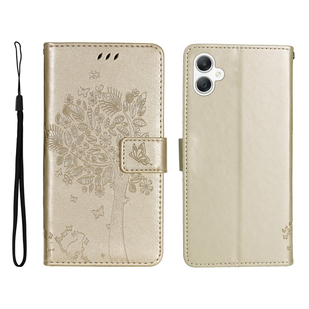 Fák könyv tok Samsung Galaxy A06 4G - arany színű