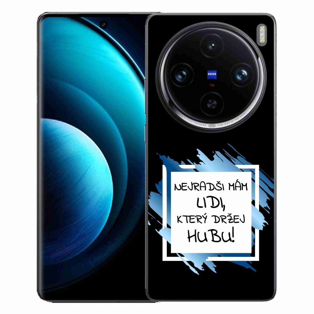 Gél borító mmCase a Vivo X100 Pro 5G készülékhez - vicces szöveg 7 fehér és fekete háttérrel