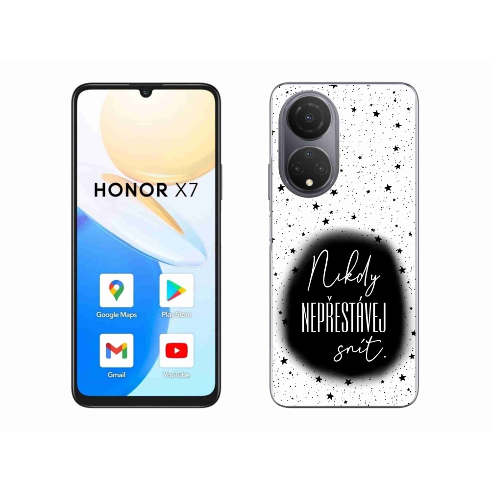 Zselés borítás mmCase a Honor X7 készülékhez - idézet 1 fekete-fehér háttérrel
