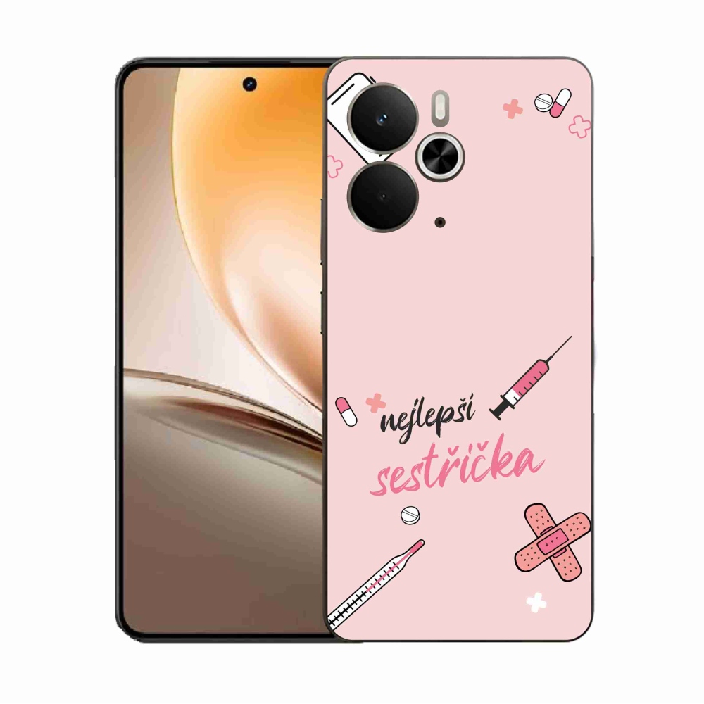 Gél borító mmCase a Realme 14 5G/14T 5G-n - a legjobb kishúg rózsaszín háttérrel