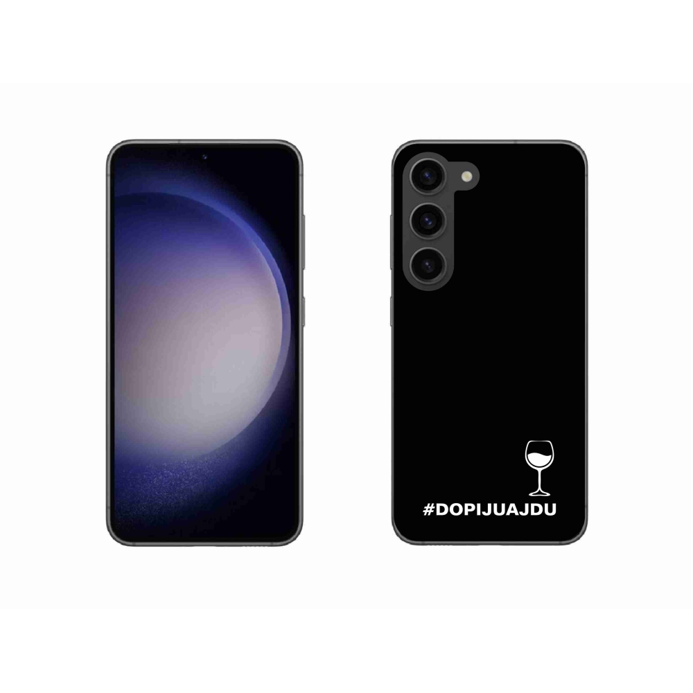 Gél borítás mmCase Samsung Galaxy S23 5G - bor motívum fekete háttérrel