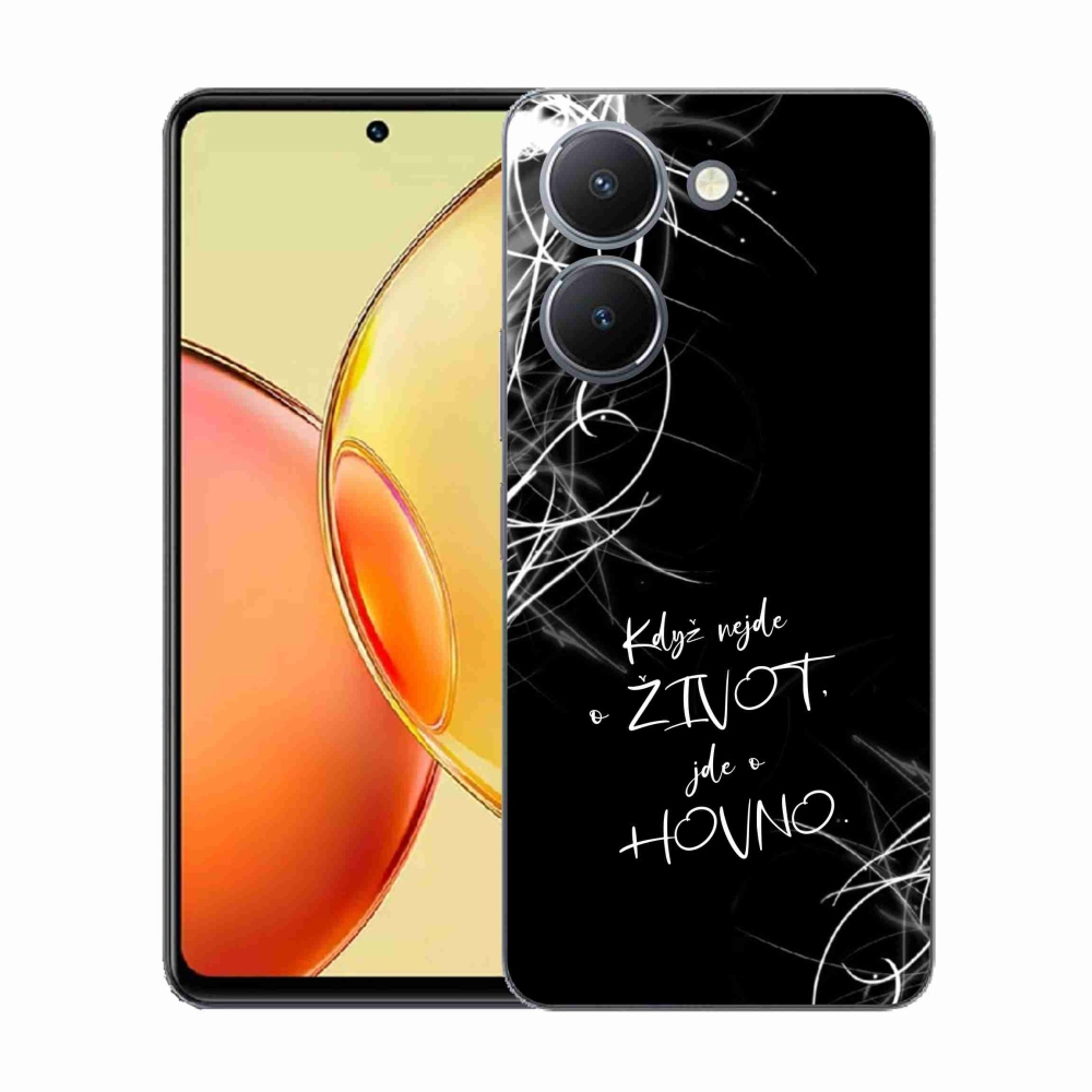 Gél borító mmCase a Vivo Y36 készülékhez - vicces szöveg 16 fekete háttér