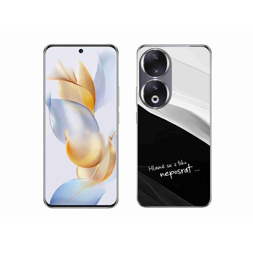 Gél borító mmCase a Honor 90-hez - vicces szöveg 13 fekete-fehér háttérrel