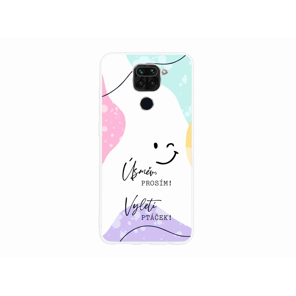 Gél borító mmCase a Xiaomi Redmi Note 9-hez - vicces szöveg 4 fehér háttérrel