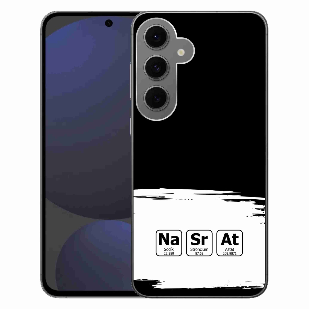 Gél borító mmCase Samsung Galaxy S24 FE - kémiai elemek fehér és fekete háttérrel