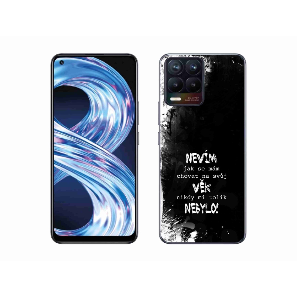 Gél borító mmCase a Realme 8 Pro készülékhez - vicces szöveg 14 fekete háttér