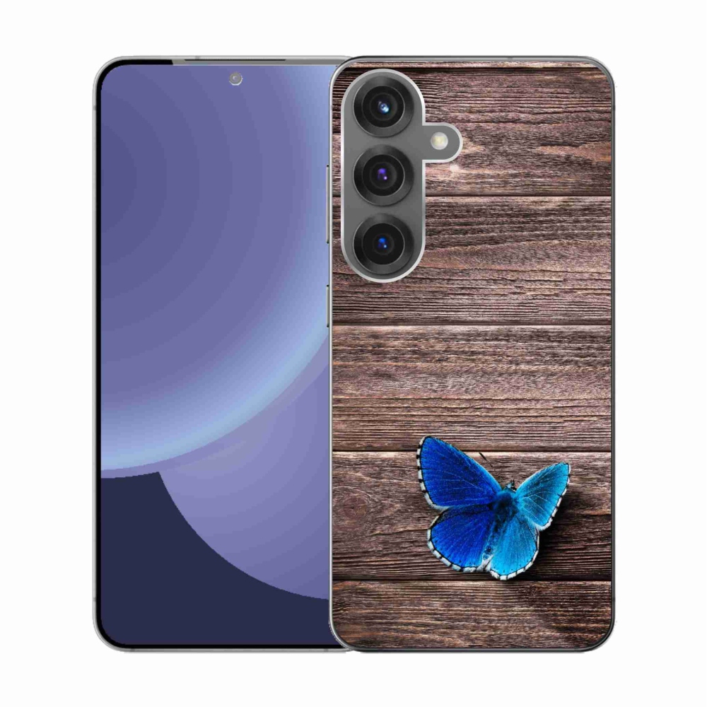 Gél védőhuzat mmCase Samsung Galaxy S25 - kék pillangó 1