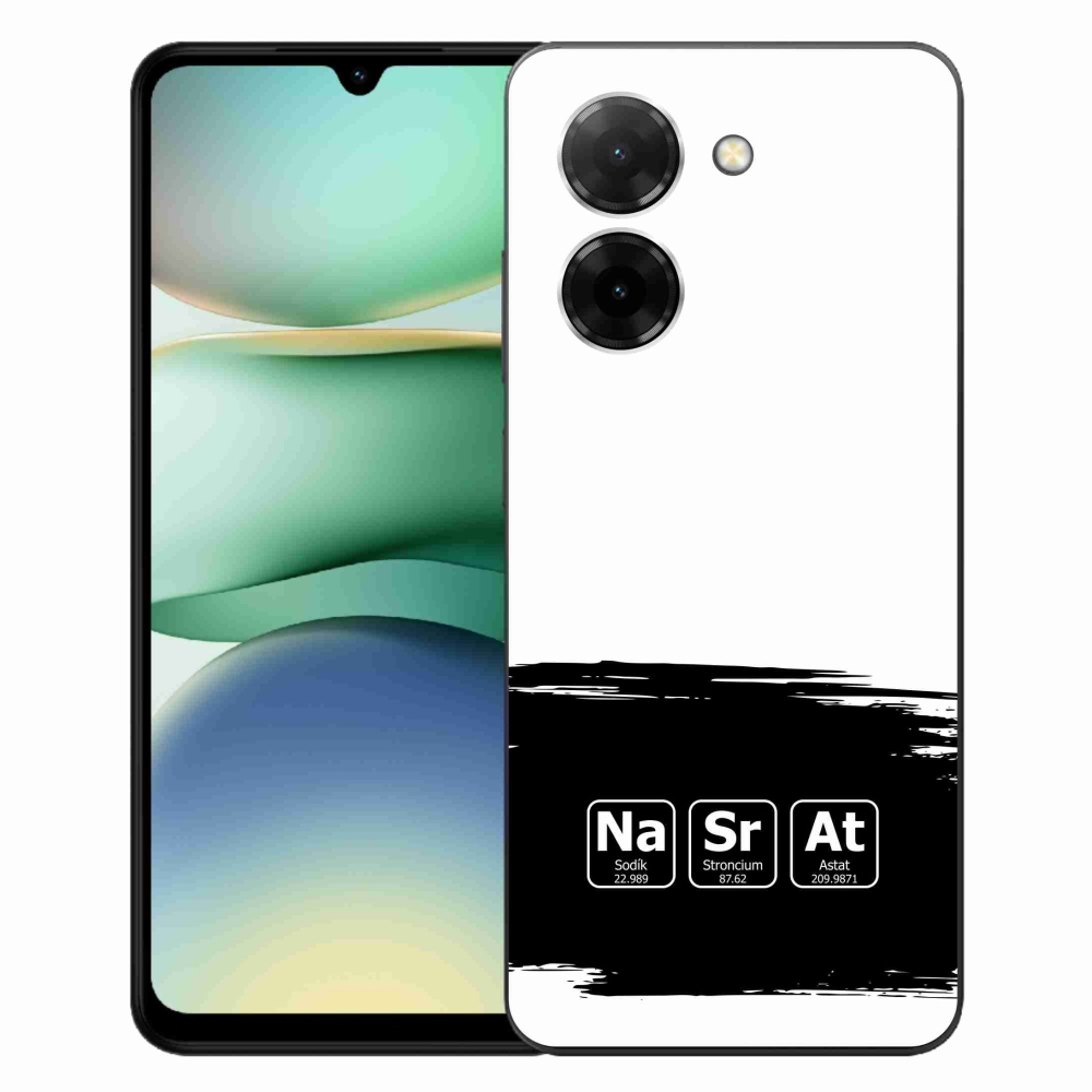 Gél borító mmCase a Xiaomi Redmi A5 (171.7x77.8x8.3mm) - kémiai elemek fekete és fehér háttérrel