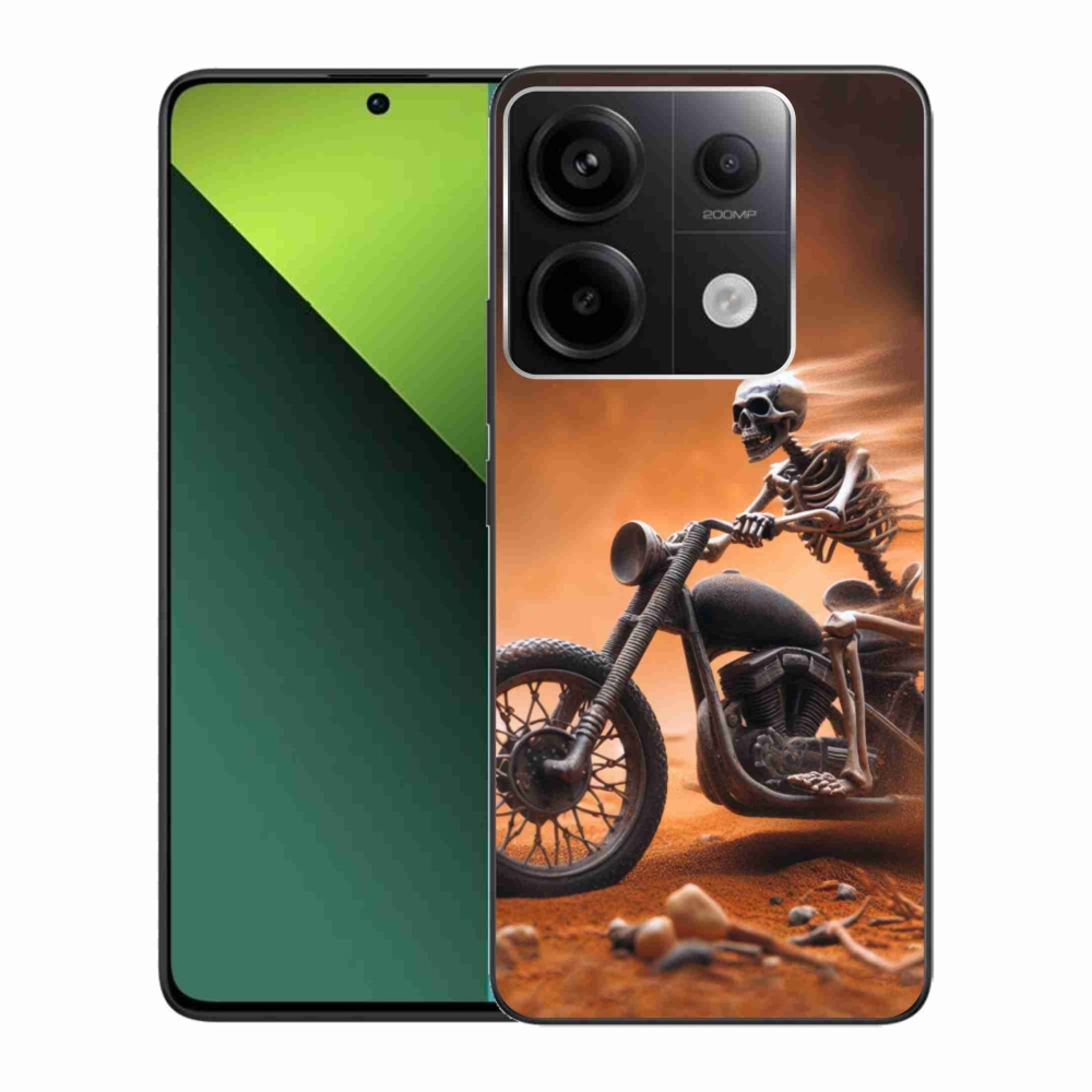 Gél borítás mmCase a Xiaomi Redmi Note 13 Pro 5G/Poco X6 5G számára - csontváz egy motorkerékpáron
