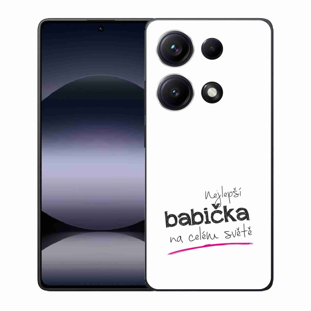 Gél borító mmCase a Xiaomi Redmi Note 14S-hez - a legjobb nagymama 4 fehér háttérrel