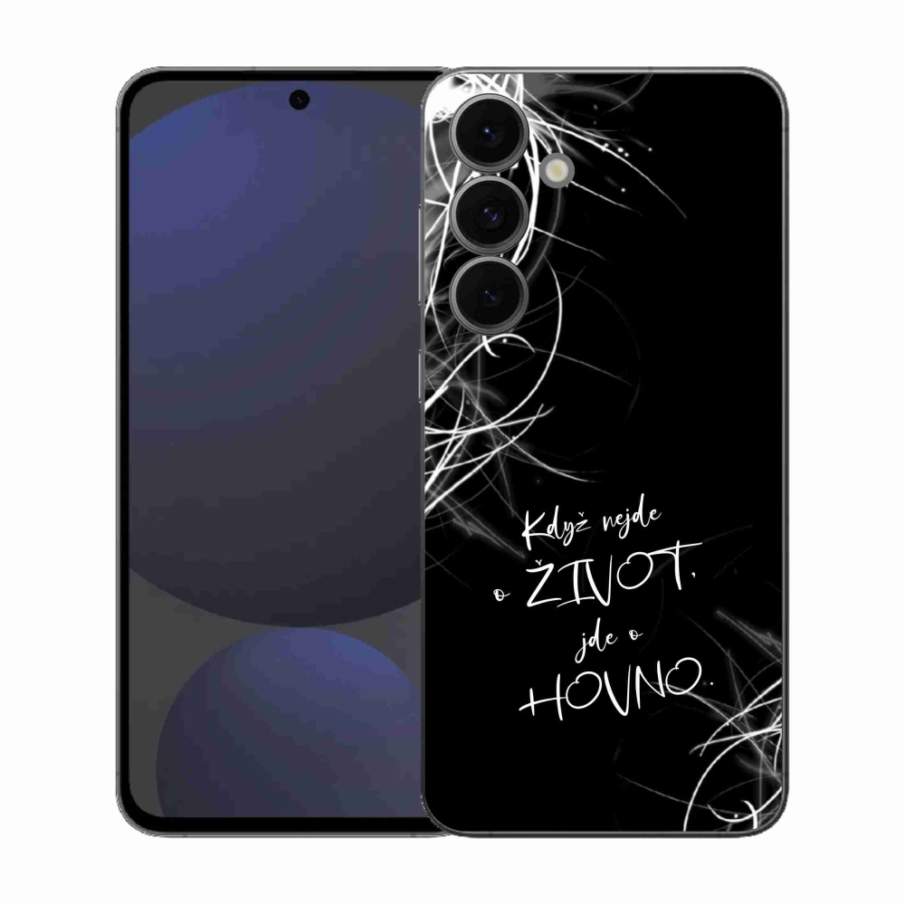 Gél borító mmCase Samsung Galaxy S25 FE - vicces szöveg 16 fekete háttér