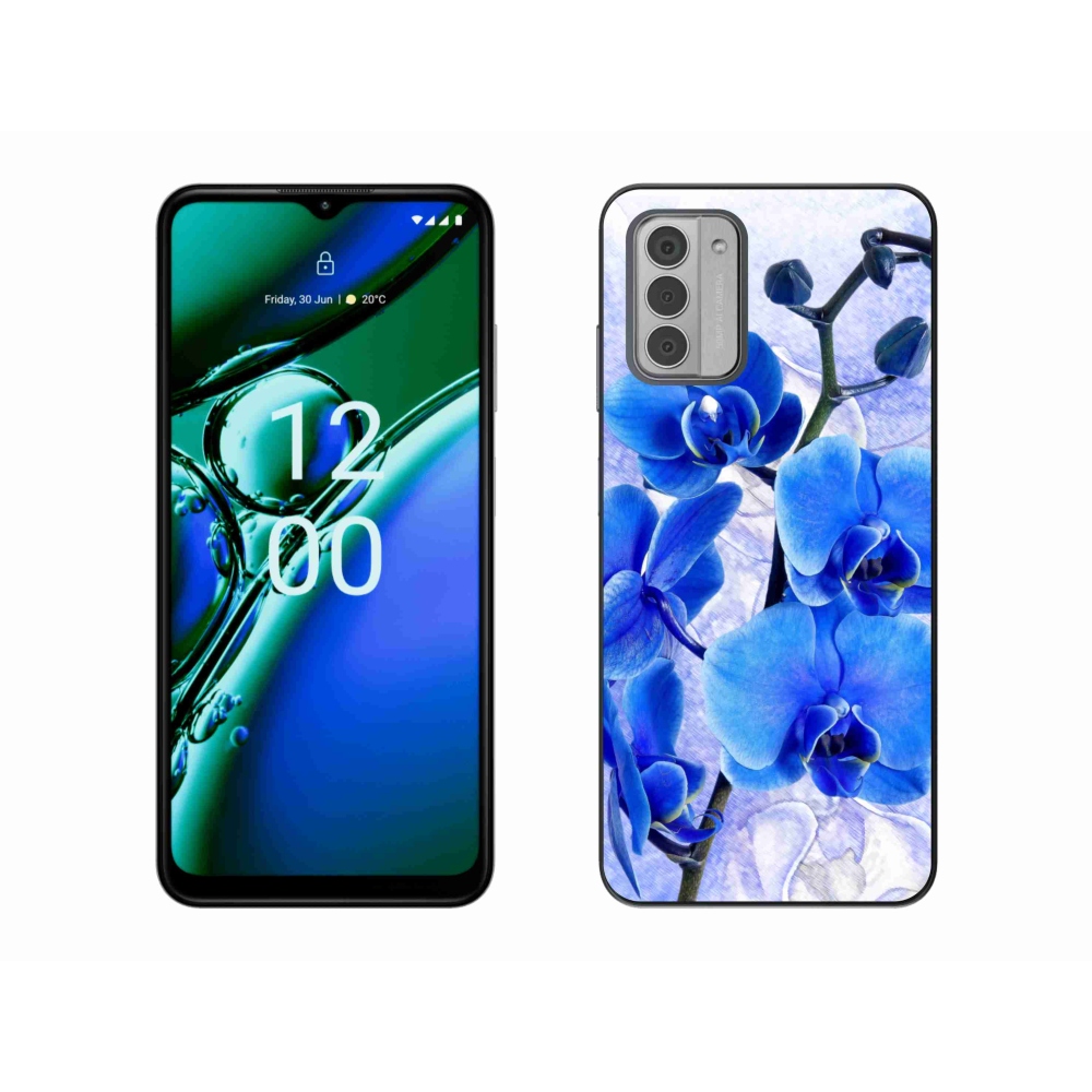 Zselés borítás mmCase a Nokia G42 készülékhez - kék virágok