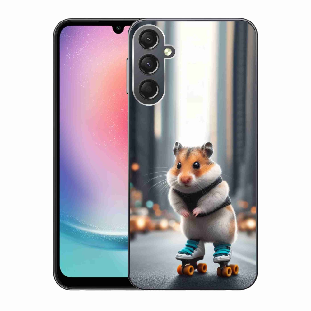 Zselés borítás mmCase Samsung Galaxy A24 készülékhez - hörcsög korcsolyán
