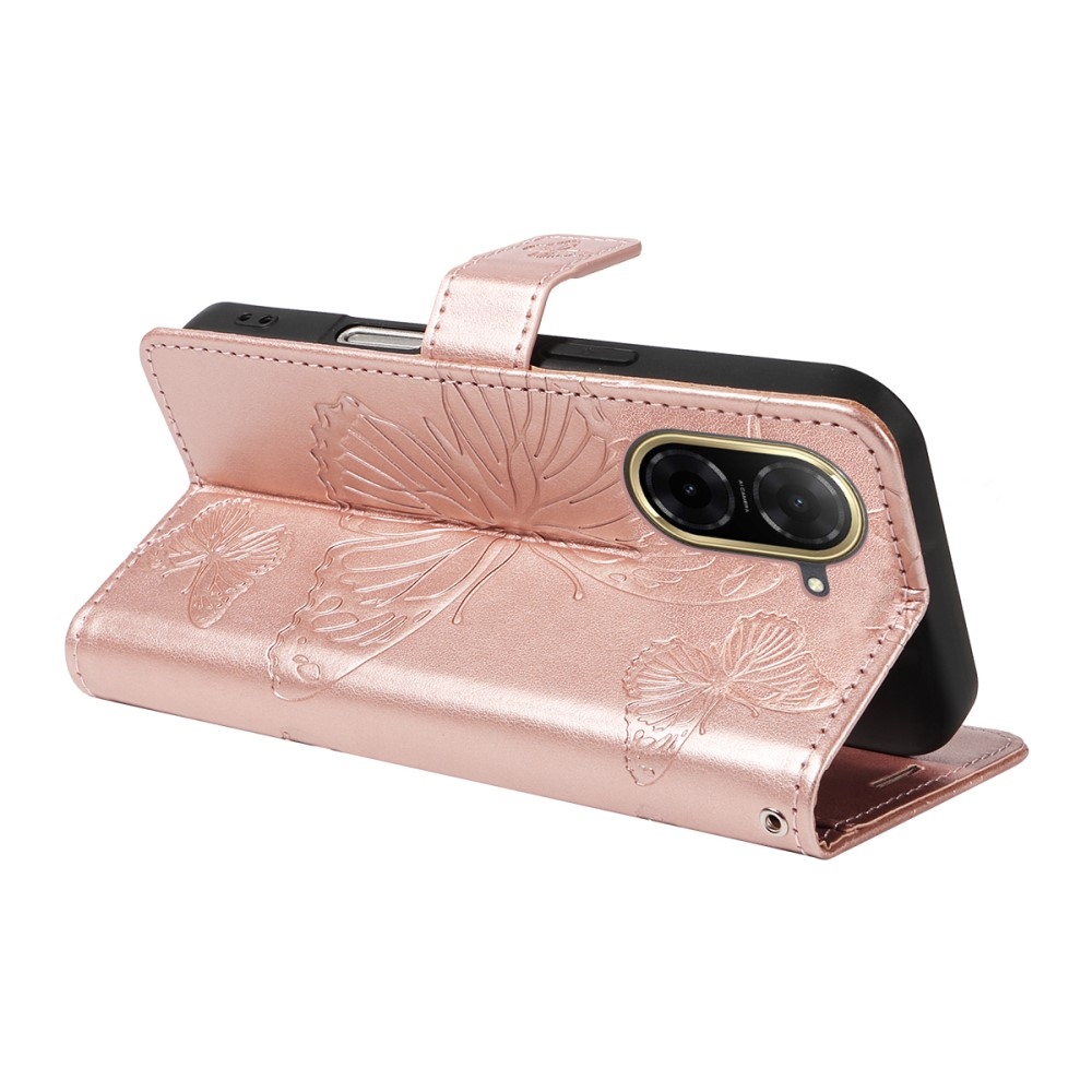 Nagy pillangó könyv tok Xiaomi Redmi A5 (171.7x77.8x8.3mm) - rózsaarany színben