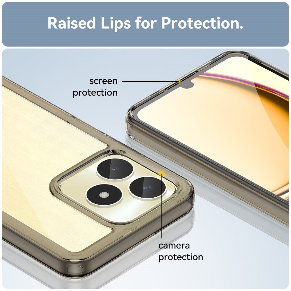 Gél tok fix hátlappal a Realme C51/C53 készülékhez - szürke