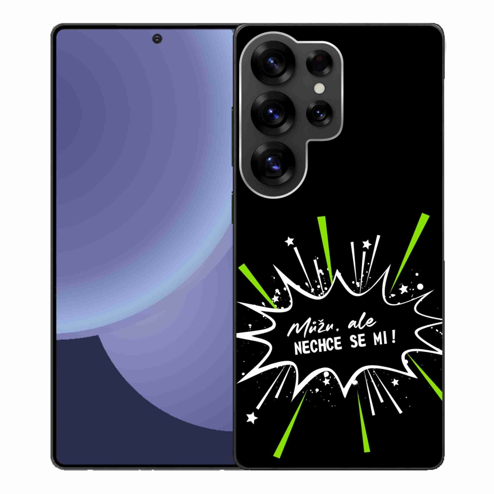 Gél borító mmCase Samsung Galaxy S25 Ultra készülékhez - vicces szöveg 11 fekete háttér