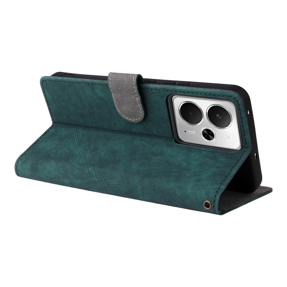 RFID könyvtáska a Realme 14 5G/ 14T 5G készülékhez - zöld