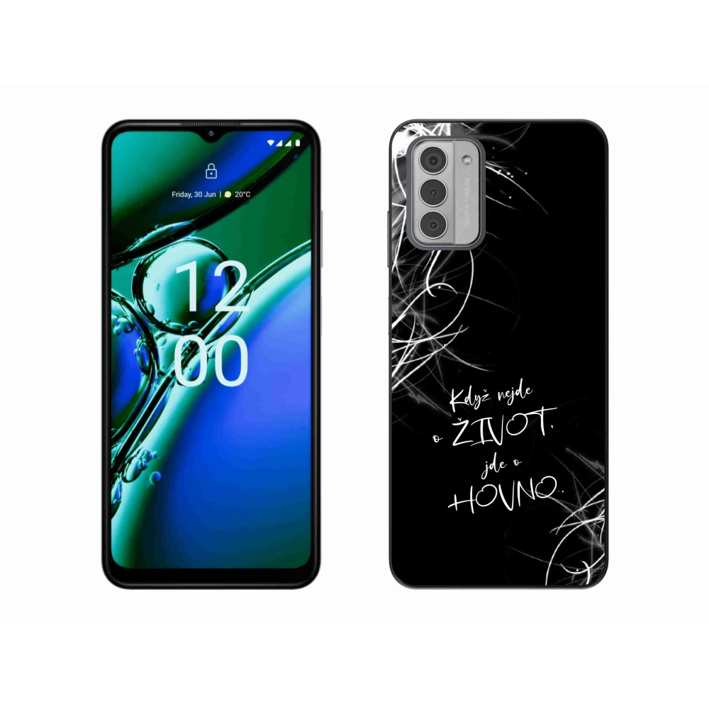 Zselés borító mmCase a Nokia G42 készülékhez - vicces szöveg 16 fekete háttér