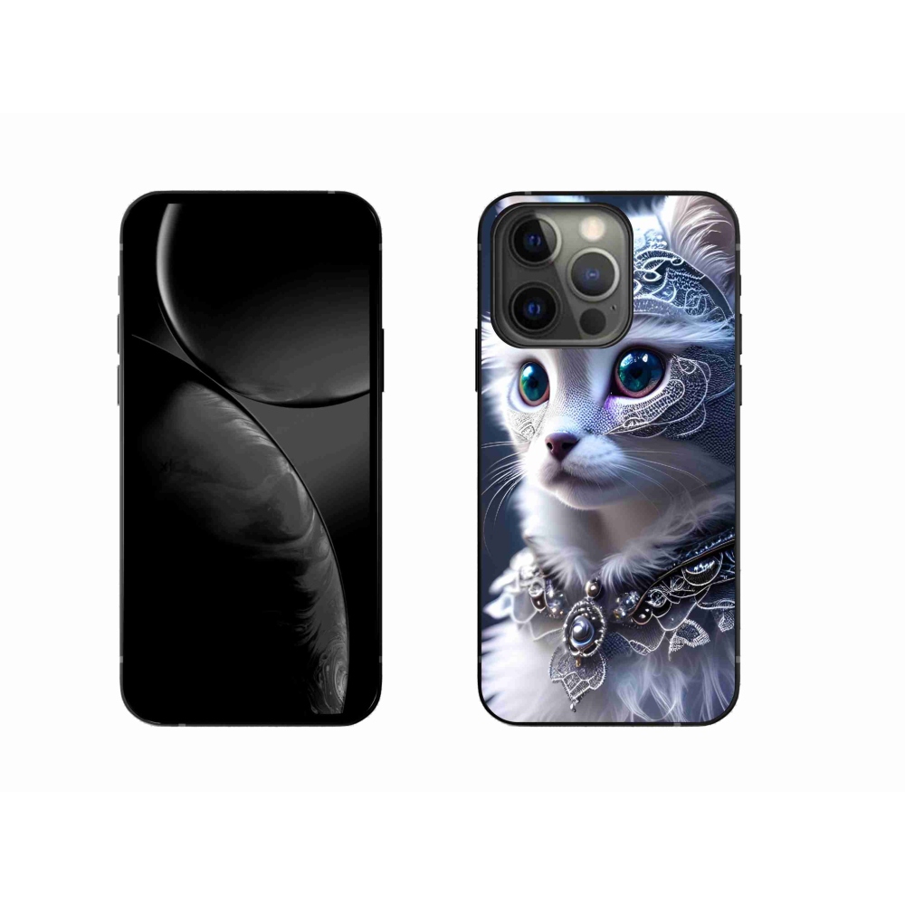 Zselés borítás mmCase iPhone 13 Pro készülékhez - fehér macska