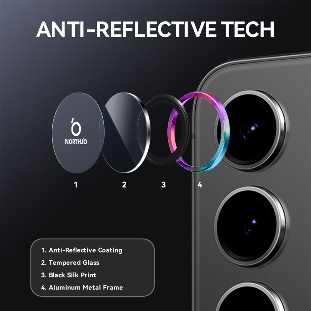 NORTHJO kamera lencse üveg Samsung Galaxy S25 FE (különálló szemüveg) - színes