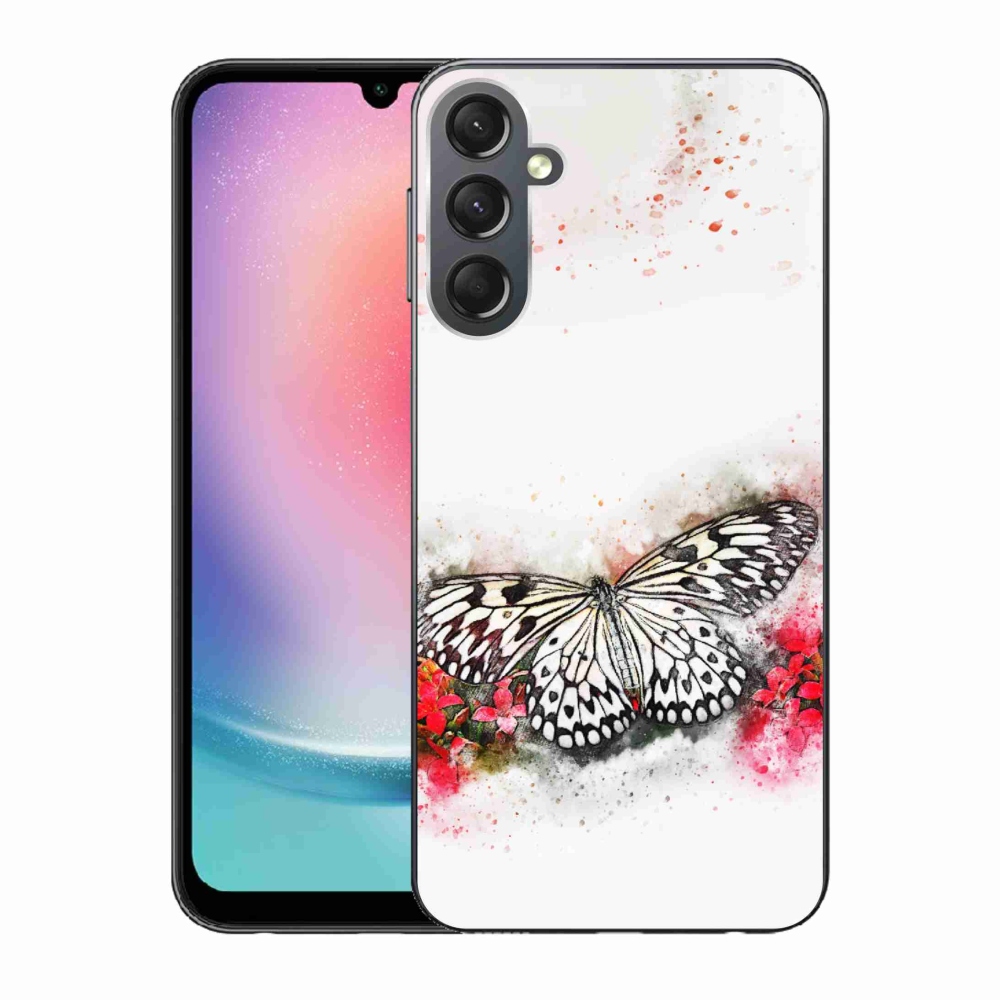 Zselés borítás mmCase Samsung Galaxy A24 készülékhez - fekete-fehér pillangó