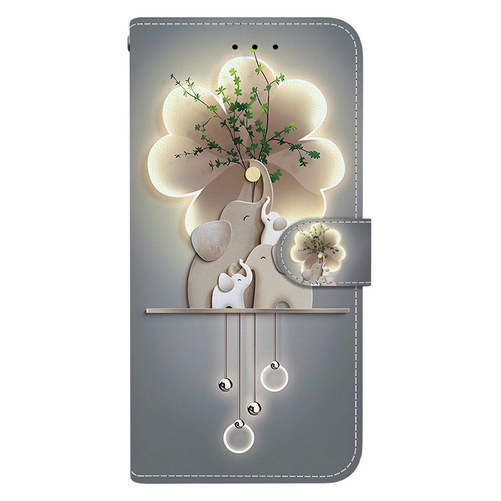 Sokoldalú könyvtáska Xiaomi Redmi 15 5G (169mm) - elefántokhoz