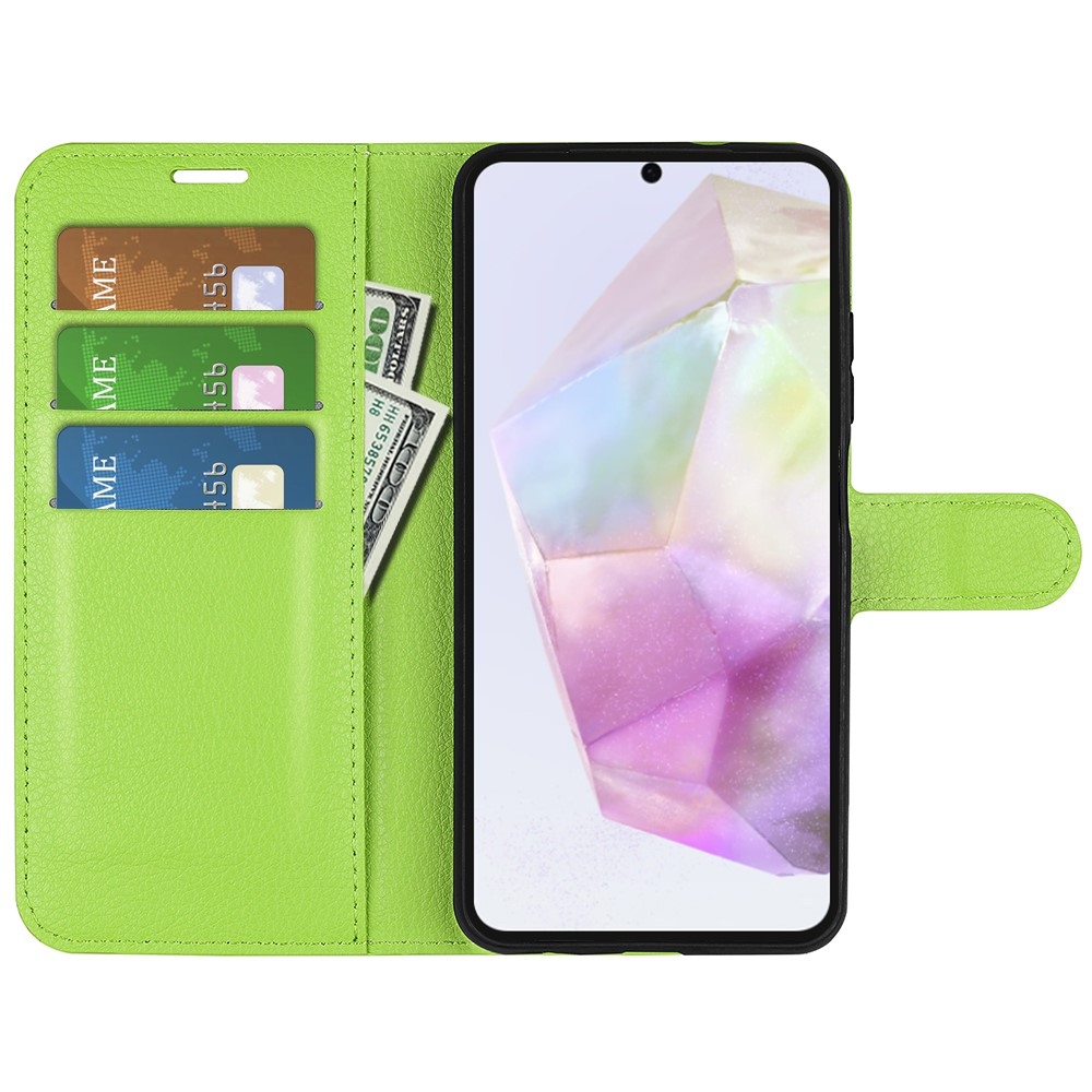 Litchi könyv tok Samsung Galaxy A36 5G - zöld