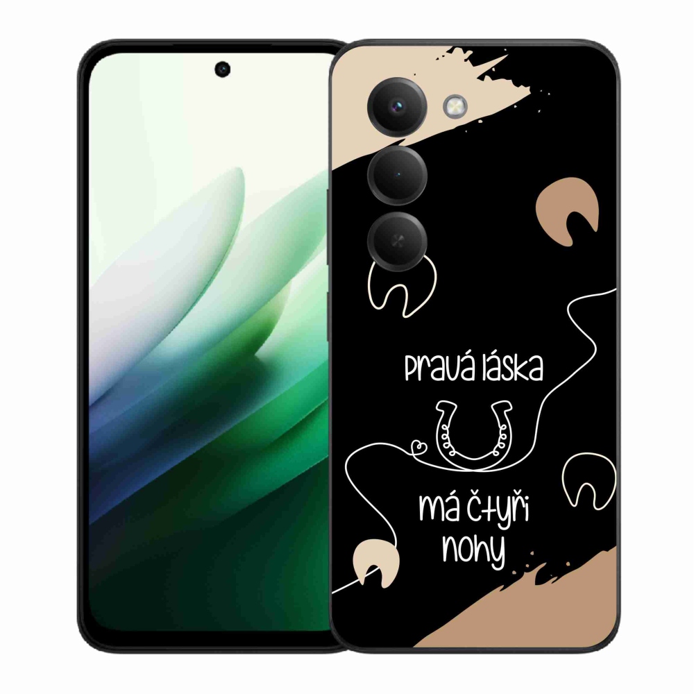 Gél borítás mmCase a Xiaomi Redmi 15 5G-hez - ló motívum fekete háttérrel