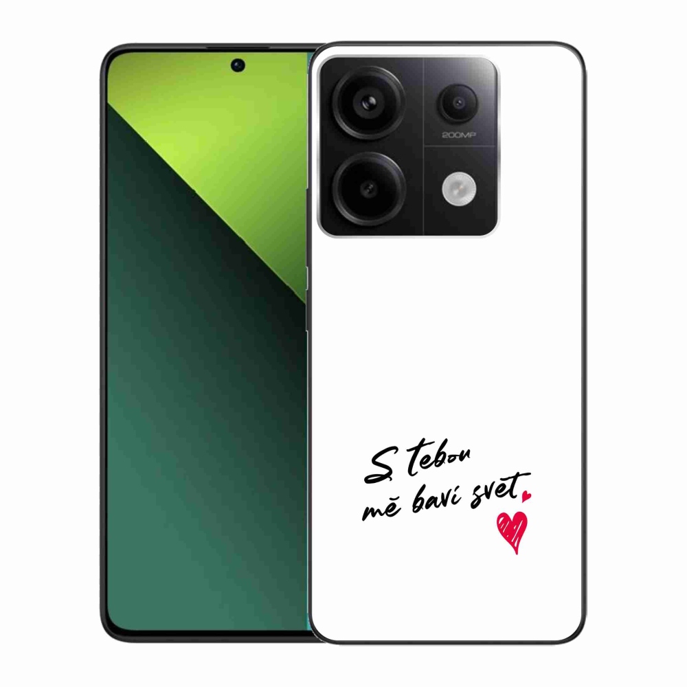 Gél borító mmCase a Xiaomi Redmi Note 13 Pro 5G/Poco X6 5G számára - szerelmes szöveg 1 fehér háttér