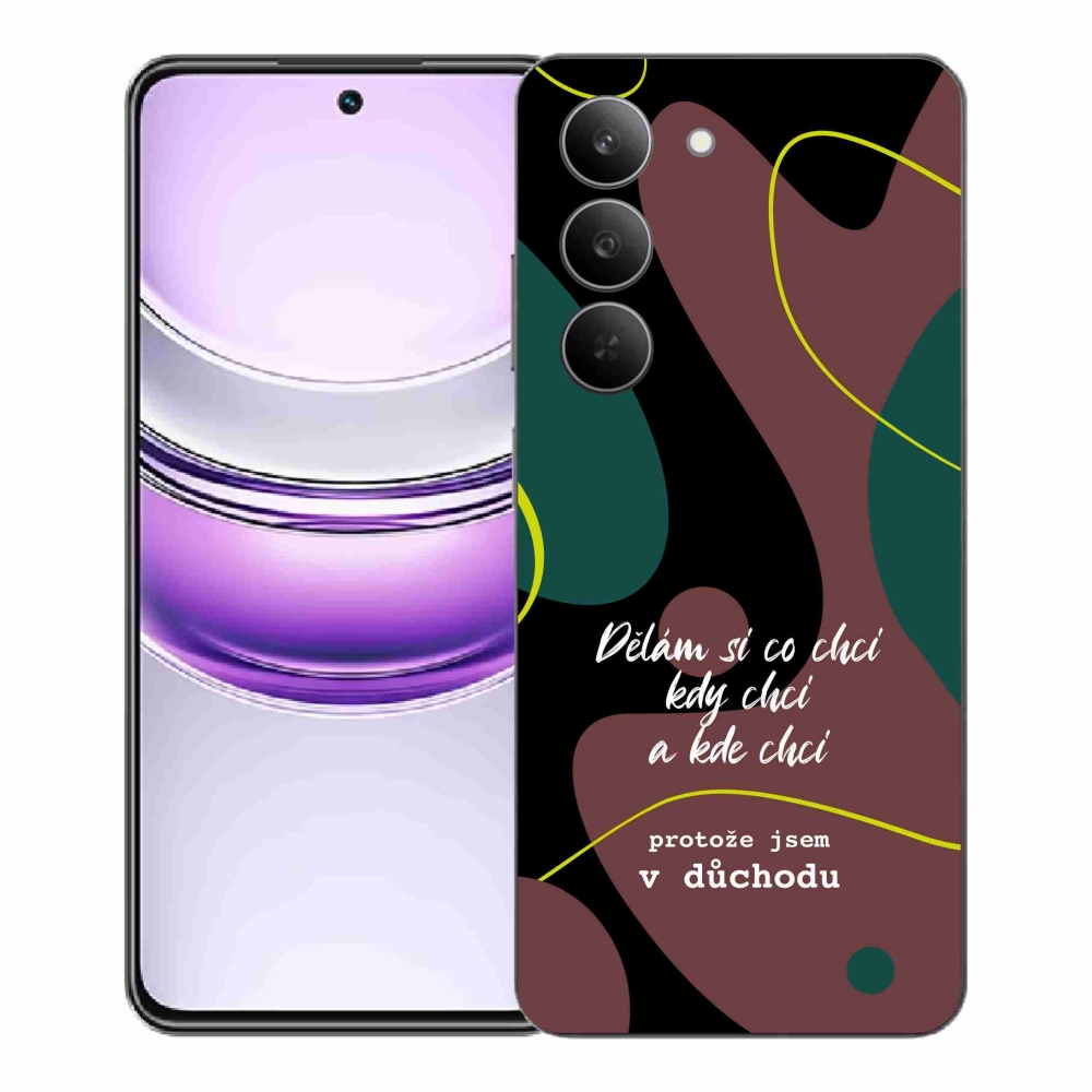 Gél borító mmCase a Realme 14x 5G készülékhez - vicces szöveg 10 fekete háttér