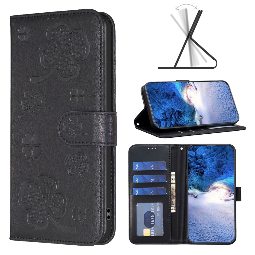 Clover könyv tok a Honor Magic 6 Lite 5G készülékhez - fekete