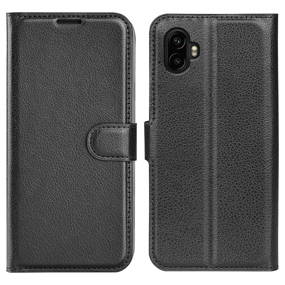 Litchi könyv tok Samsung Galaxy Xcover 7 Pro készülékhez - fekete