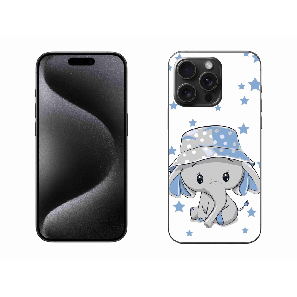 Zselés borítás mmCase iPhone 15 Pro Max készülékhez - kék elefánt