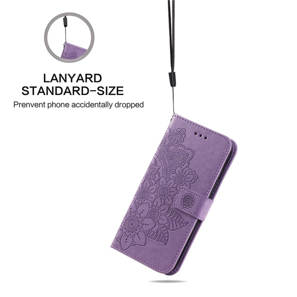 Virágos könyvtáska a Vivo Y29s 5G készülékhez - lila