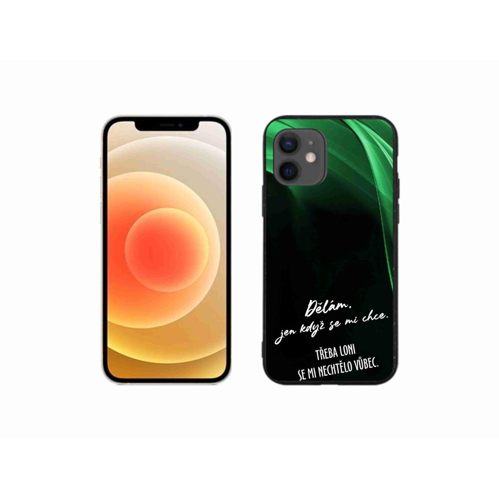 Gél borítás mmCase iPhone 12 mini készülékhez - vicces szöveg 12 fekete háttér