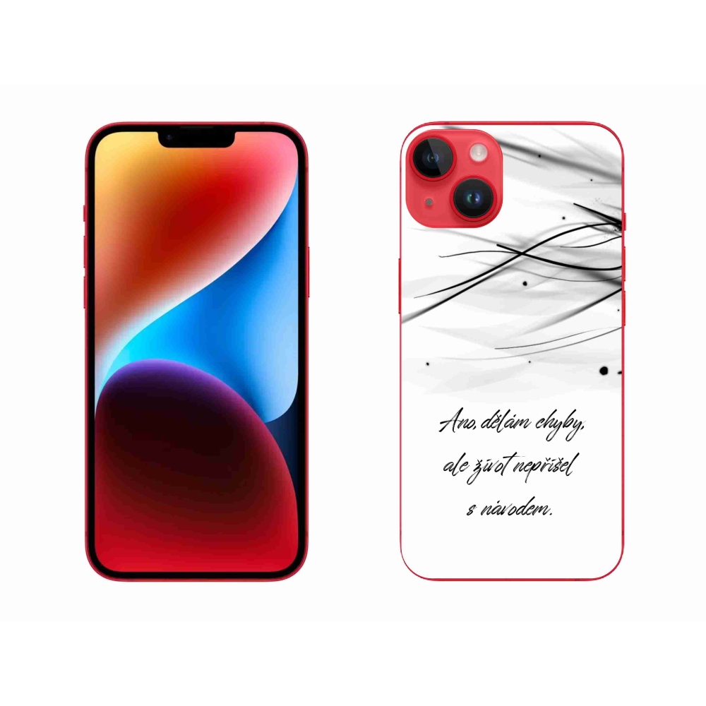 Zselés borítás mmCase iPhone 14 Plus készülékhez - idézőjeles fehér háttér