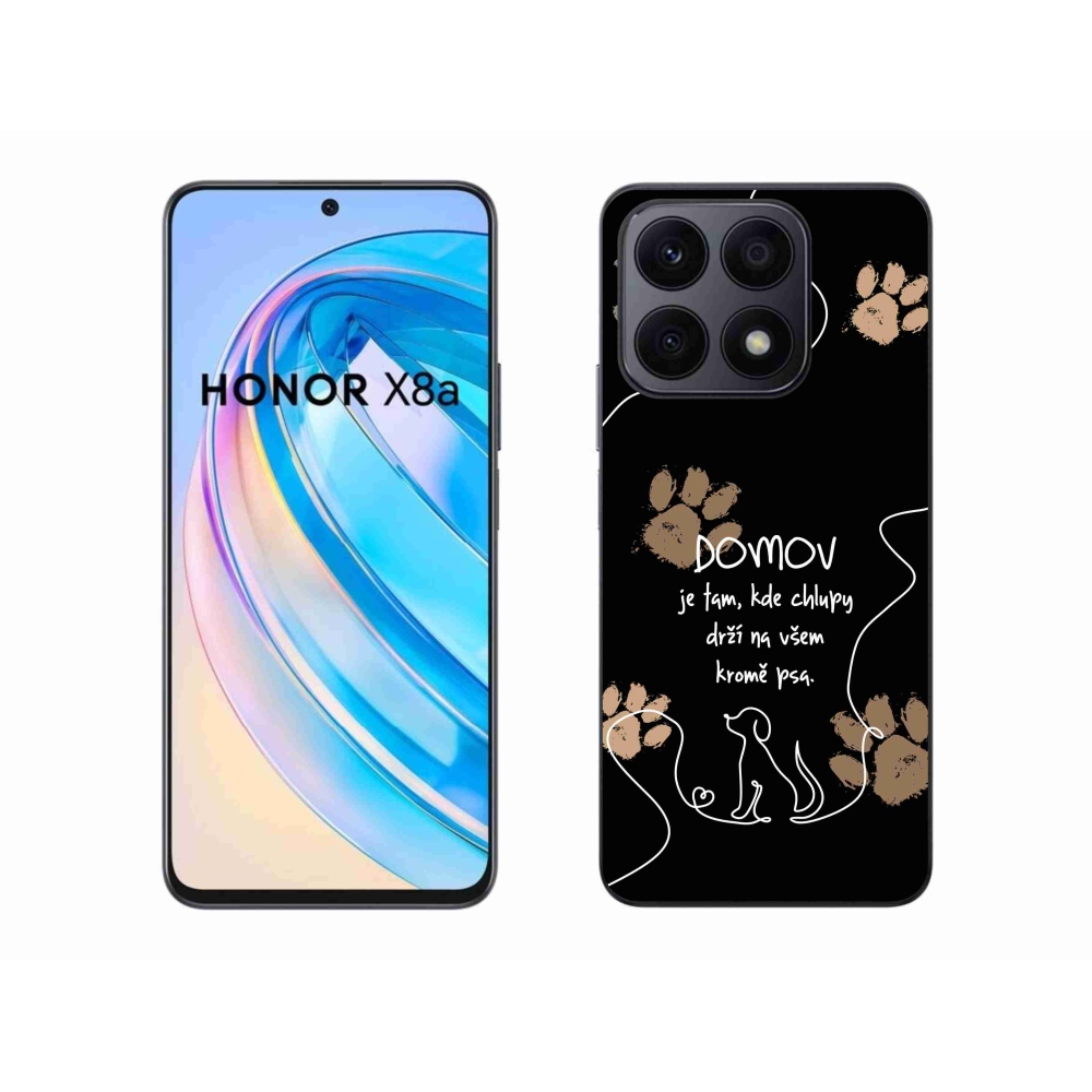Zselés borítás mmCase a Honor X8a készülékhez - kutya motívum fekete háttérrel
