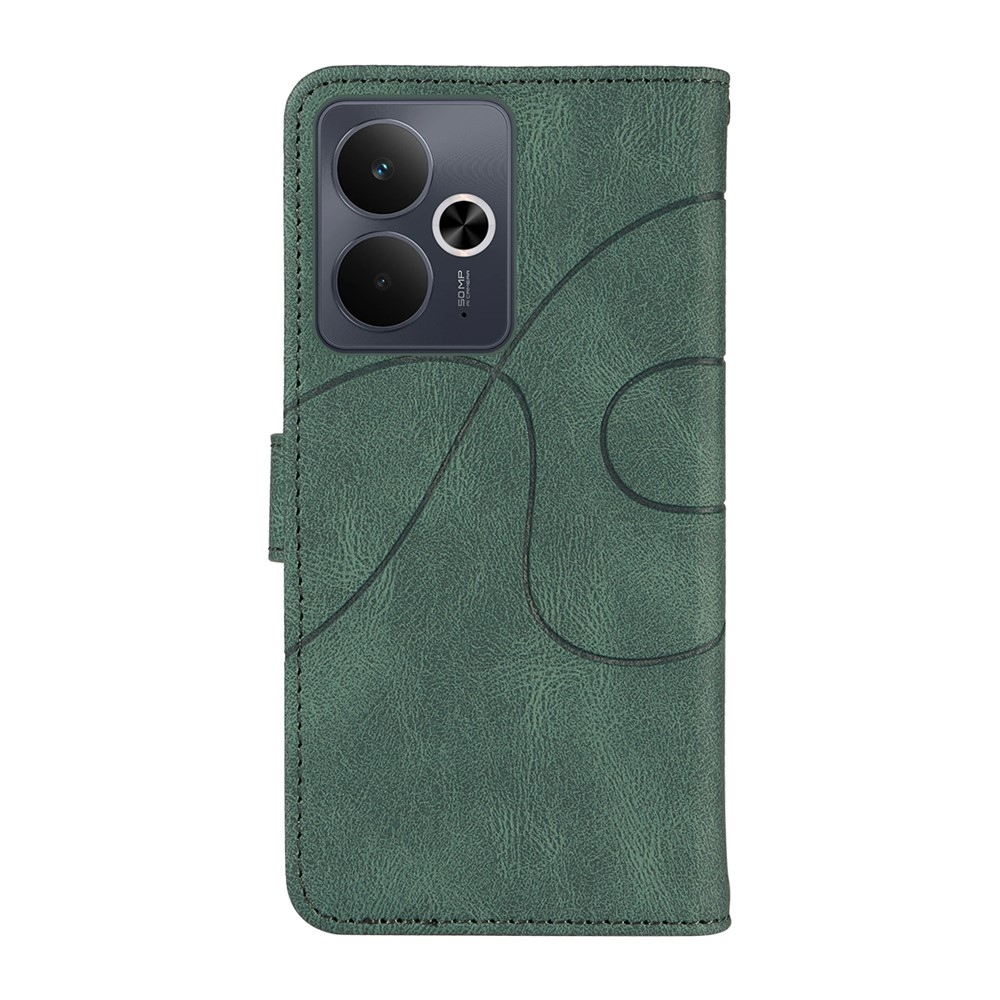 Ívelt könyvtáska a Realme 14 5G/14T 5G készülékhez - zöld