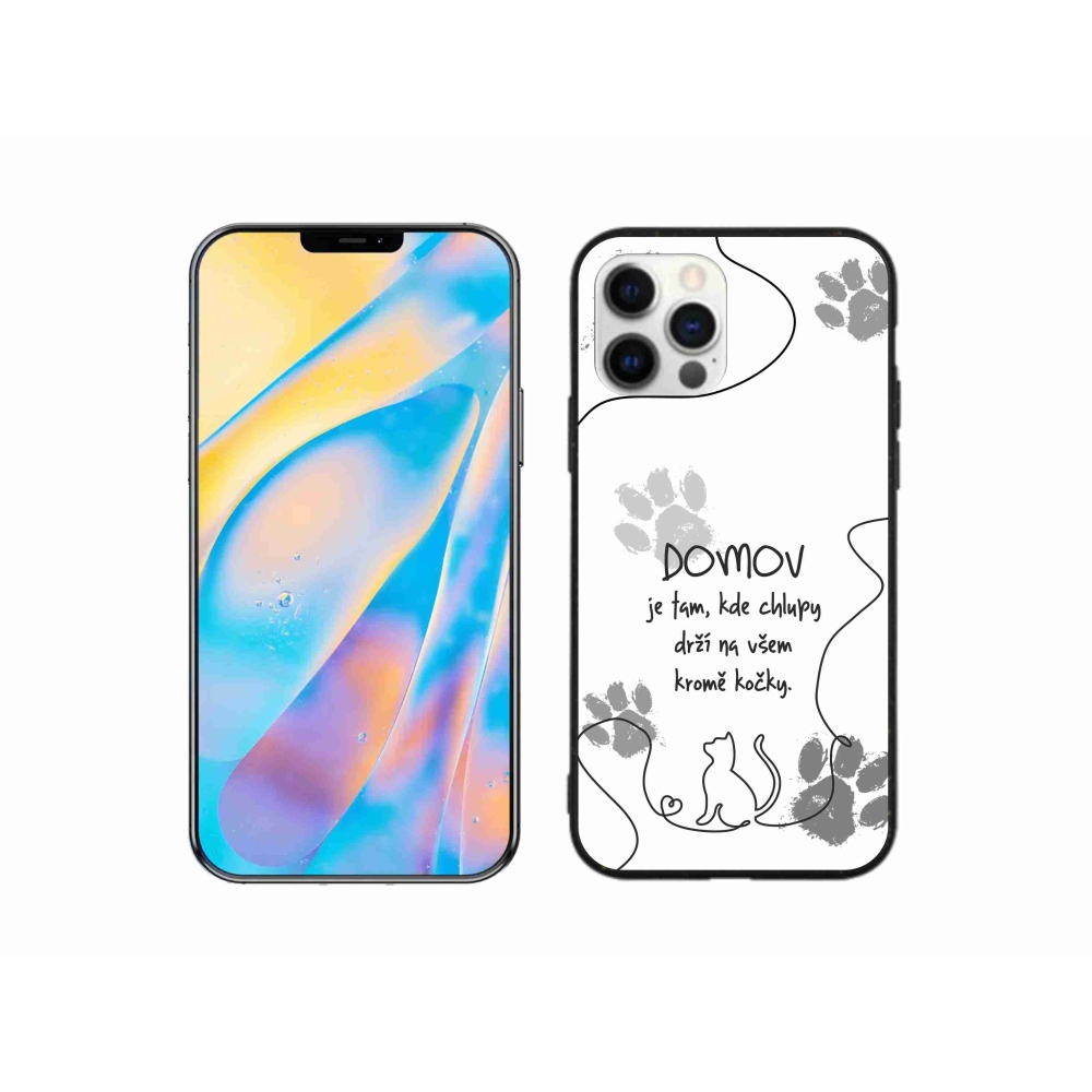 Gél borítás mmCase iPhone 12 készülékhez - macska motívum fehér háttér