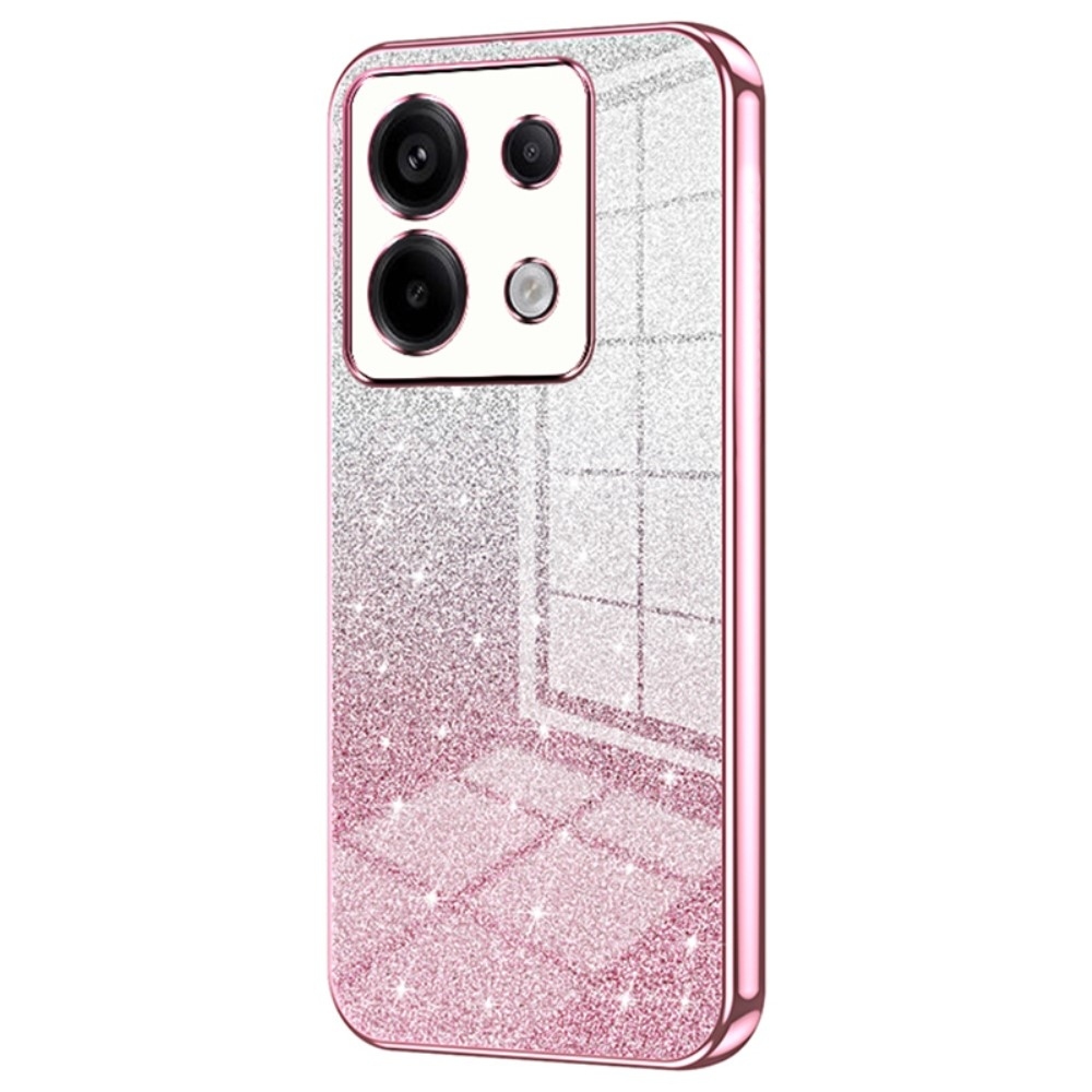 Vágott zselés csillogó tok a Xiaomi Redmi Note 13 Pro 5G/Poco X6 5G számára - rózsaszínű