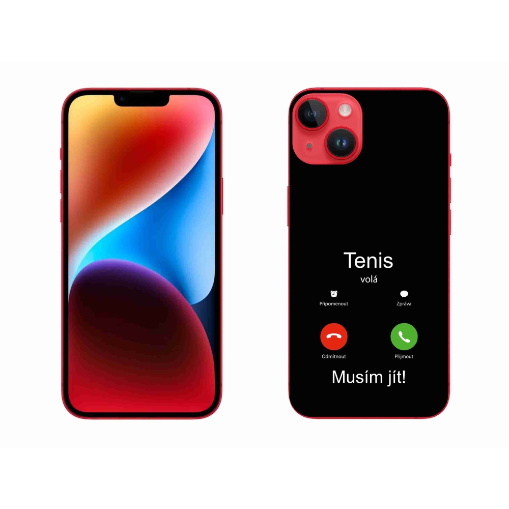 Gél borítás mmCase iPhone 14 Plus készülékhez - teniszhívások fekete háttérrel