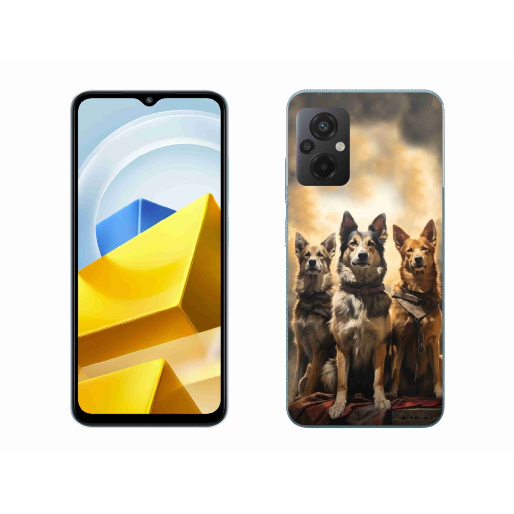 Gél borítás mmCase a Xiaomi Poco M5 4G-hez - három kutya