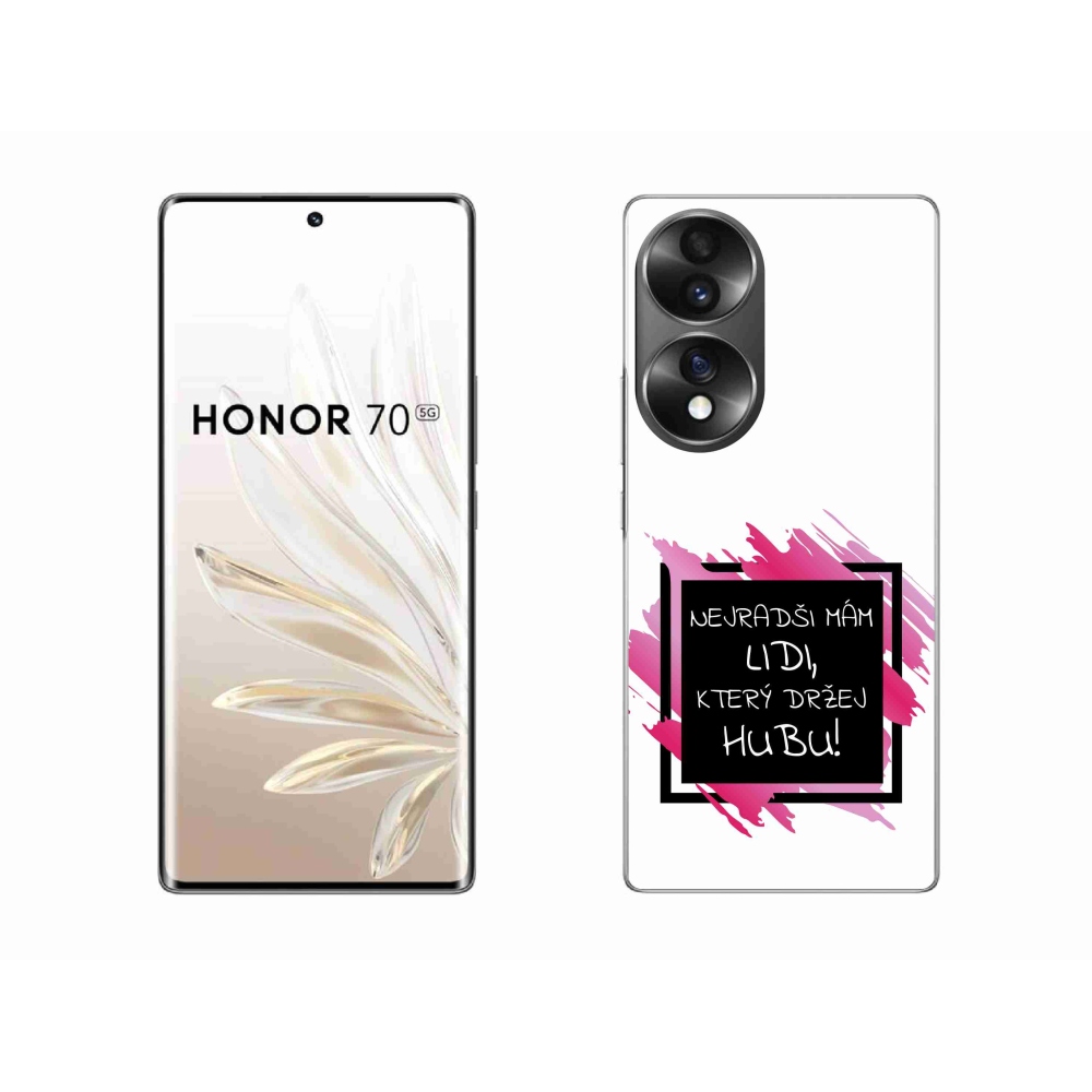 Gél borító mmCase a Honor 70 készülékhez - vicces szöveg 7 fekete-fehér háttérrel