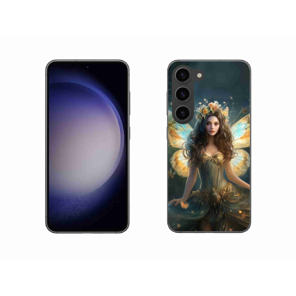 Gél borítás mmCase Samsung Galaxy S23 5G - pillangó nőhöz