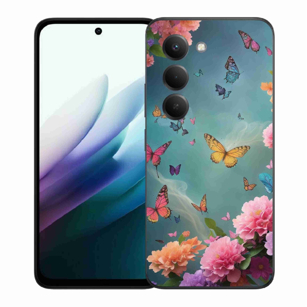 Gél borítás mmCase a Xiaomi Redmi 15 4G/5G (171mm) - színes virágok és pillangók