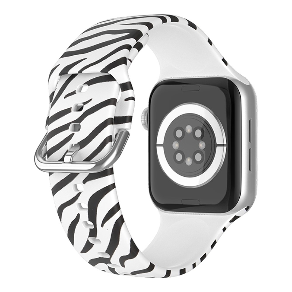 Nyomtatott szilikon szíj Apple Watch Ultra/Ultra 2 49mm/SE/SE 2022/2023 44mm/9/8/7 45mm/6/5/4 44mm/3/2/1 42 mm-es órához - minta K