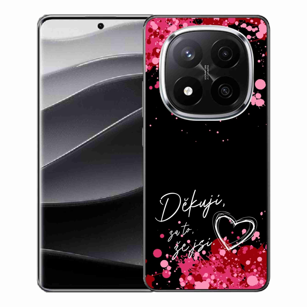 Gél borító mmCase a Xiaomi Redmi Note 14 Pro+ 5G - love text 2 fekete háttérrel