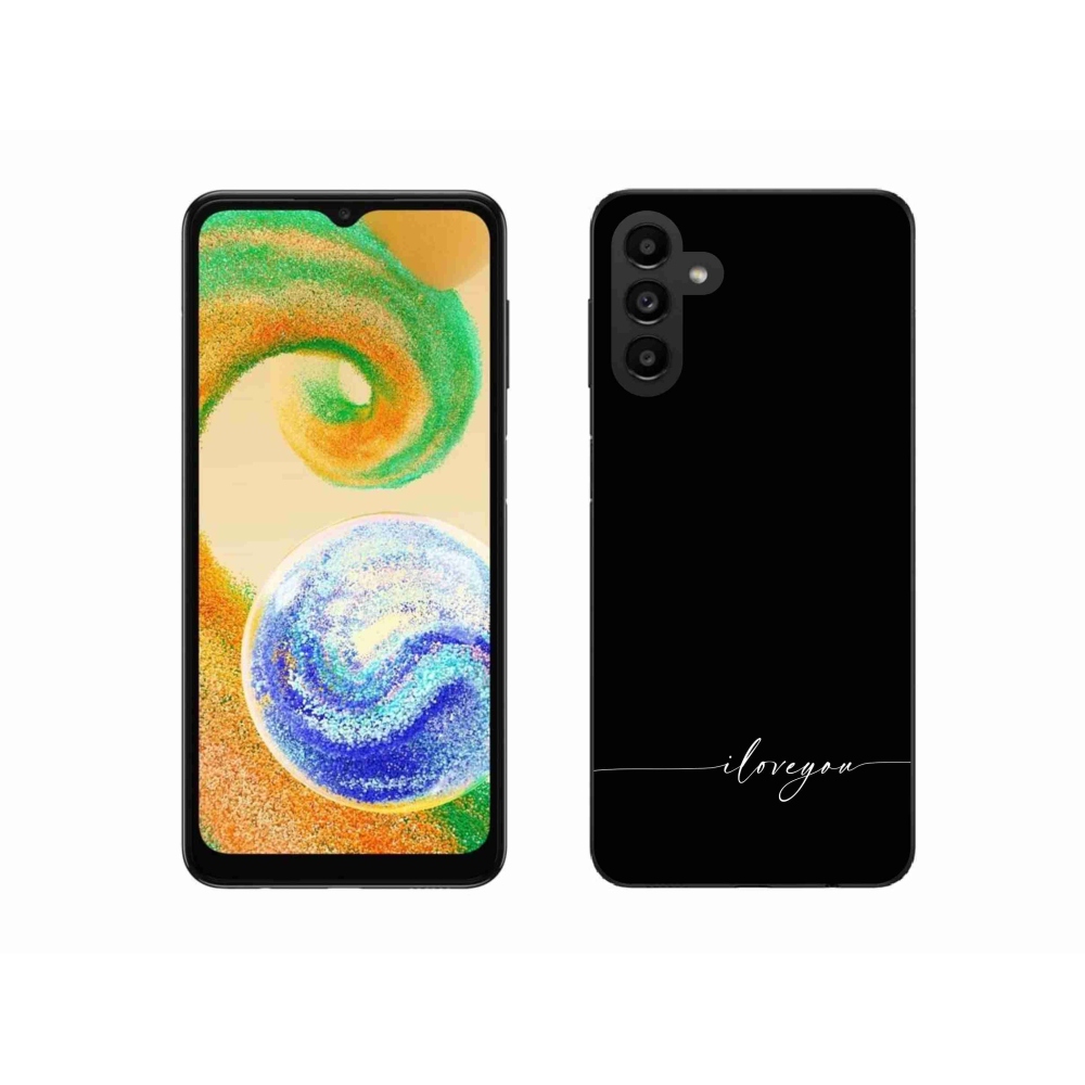 Zselés borítás mmCase Samsung Galaxy A04s (164.7x76.7x9.1mm) - I love you fekete háttérrel